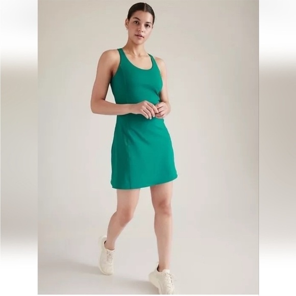 ATHLETA ultimate ease Green Sleeveless Halter Mini Dress - Picture 1 of 10